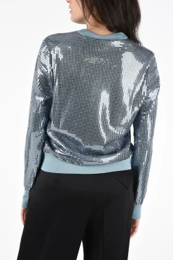 Fashion Maglia Girocollo in Pailettes Donna Maglieria