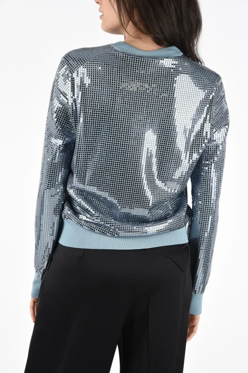 Fashion Maglia Girocollo in Pailettes Donna Maglieria