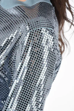 Fashion Maglia Girocollo in Pailettes Donna Maglieria