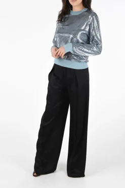 Fashion Maglia Girocollo in Pailettes Donna Maglieria