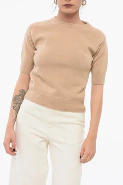 Maglia Girocollo in Puro Cashmere a Maniche Corte>Sa Su Phi Outlet