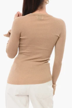 Maglia Girocollo in Seta e Cashmere a Costine>Sa Su Phi Sale