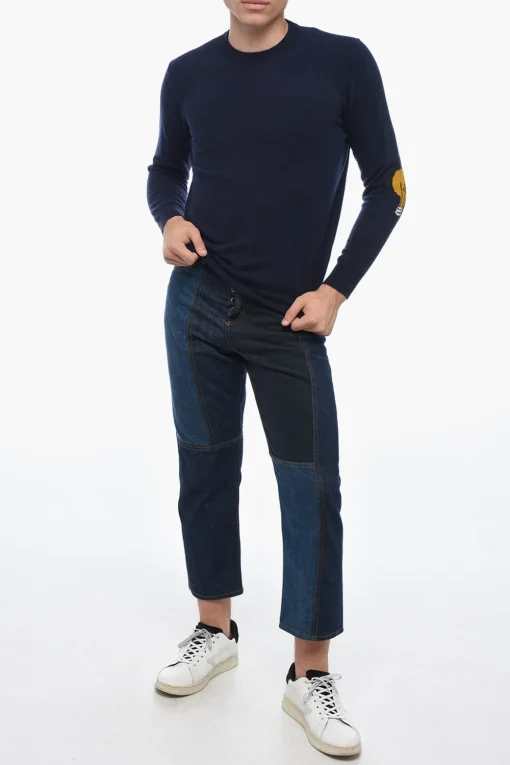 Maglia Girocollo LUNETTA in Lana Vergine con Patch>Altea New