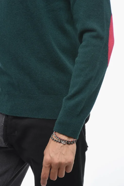 Maglia Girocollo LUNETTA in Lana Vergine con Patch a Contrasto>Altea Online
