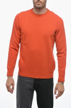 Fashion Maglia Girocollo LUNETTA in Lana Vergine con Patch a Contrasto Uomo Maglieria