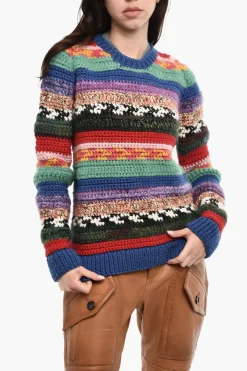 Maglia Girocollo Multicolore In Misto Lana Vergine>Dsquared2 Fashion