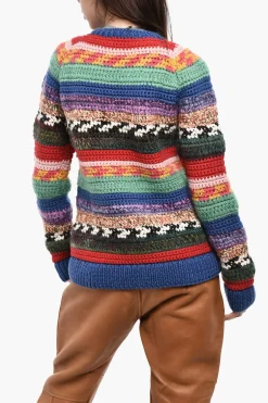 Maglia Girocollo Multicolore In Misto Lana Vergine>Dsquared2 Fashion