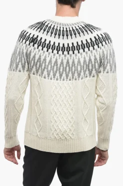 Outlet Maglia Girocollo NORVEGESE in Misto Cashmere Uomo Maglieria