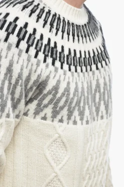 Outlet Maglia Girocollo NORVEGESE in Misto Cashmere Uomo Maglieria