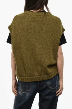 Maglia Girocollo Senza Maniche Con Dottoni Dorati>Dsquared2 Online