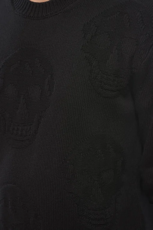 Online Maglia Girocollo SKULL in Cotone Jacquard Uomo Maglieria