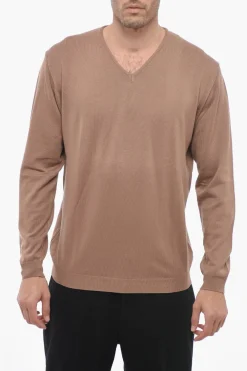 Maglia In Cotone Collo A V>Corneliani Best