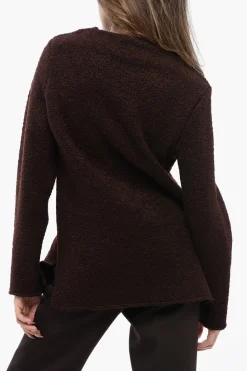 Best Maglia in Lana Bouclé con Collo a Barca Donna Maglieria