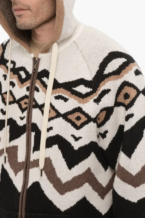 Discount Maglia In Lana Boxy Fit con Cappuccio Uomo Maglieria