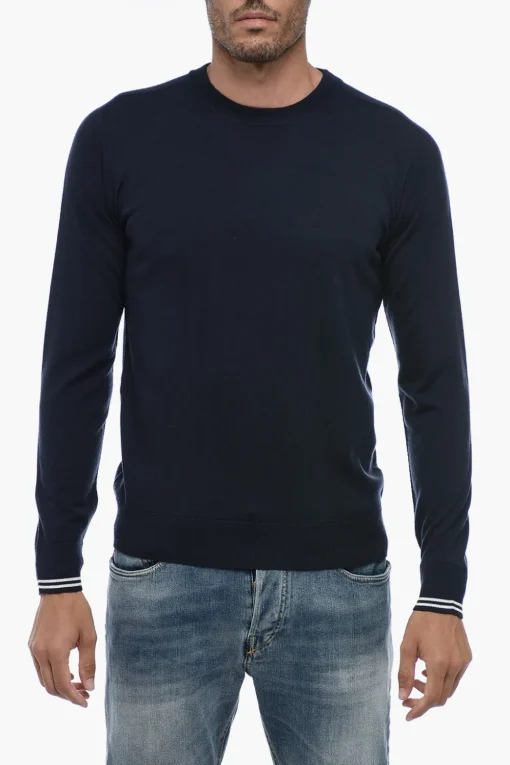 Maglia in Lana Vergine con Polsini a Righe>Peserico Hot