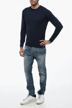 Maglia in Lana Vergine con Polsini a Righe></noscript>Peserico Hot