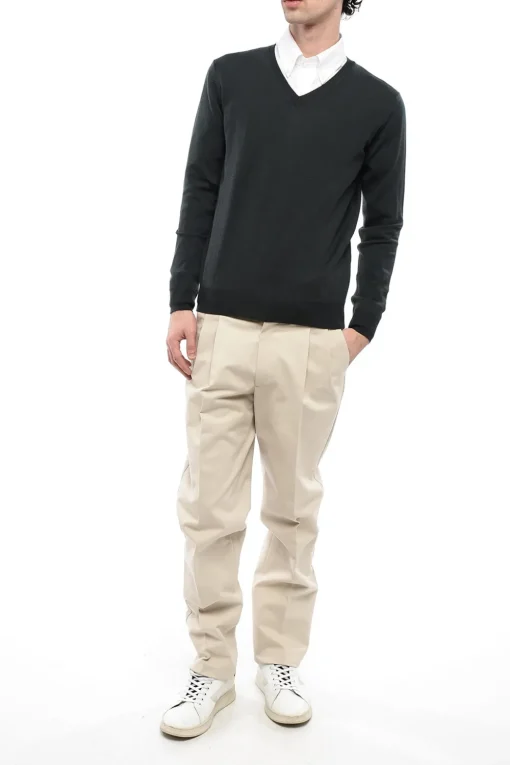 Maglia in Lana Vergine con Scollo a V>Corneliani Sale