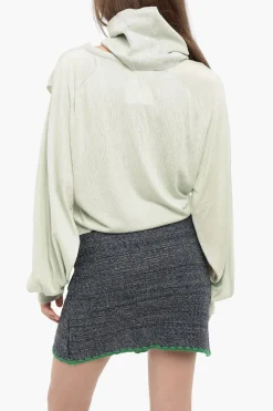 New Maglia in Seta con Dettaglio Cut-Out e Collo Removibile Donna Maglieria