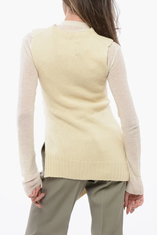 Maglia Lunga in Lana con Asimmetria>Jil Sander Discount