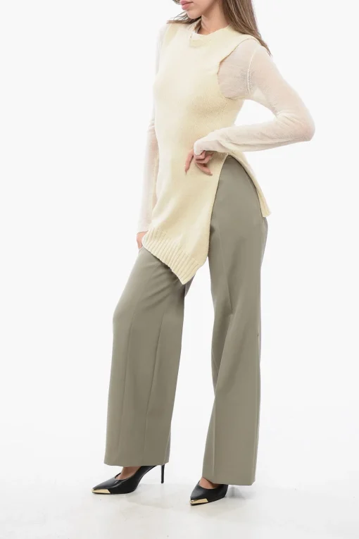 Maglia Lunga in Lana con Asimmetria>Jil Sander Discount