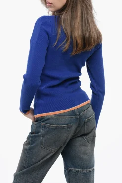 Sale Maglia M-ARIBELLENEW Collo Alto a Costine In Misto Cotone Donna Maglieria