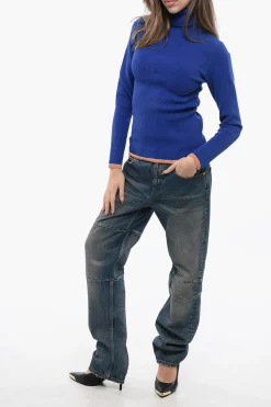 Sale Maglia M-ARIBELLENEW Collo Alto a Costine In Misto Cotone Donna Maglieria