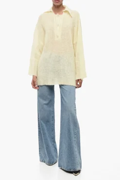 Maglia Oversize a Spalla Scesa con Colletto></noscript>Rus Best