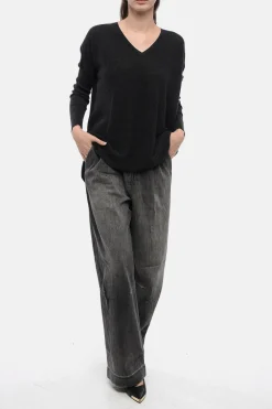 Maglia Oversize in Cashmere con Manica a Coste></noscript>Gentryportofino Outlet