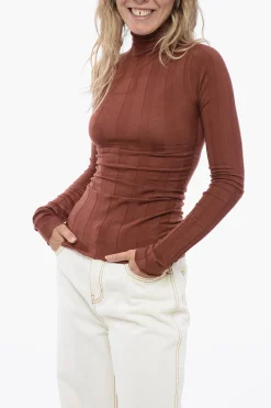 Maglia PISANO a Coste con Collo Alto>Sportmax Outlet