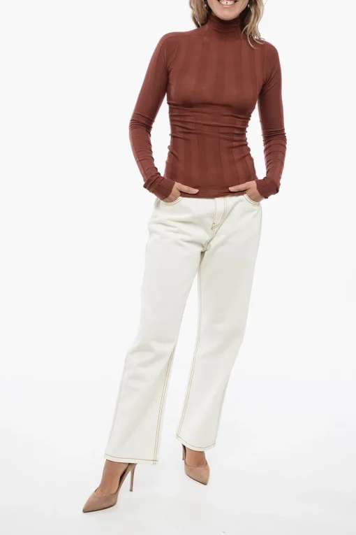Maglia PISANO a Coste con Collo Alto>Sportmax Outlet