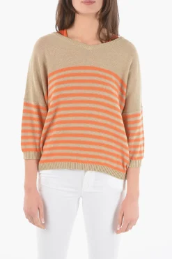 Maglia Scollo a V A Righe Awining Bicolore>Woolrich Hot