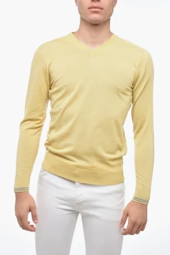 New Maglia Scollo a V in Lana Vergine Leggera Uomo Maglieria
