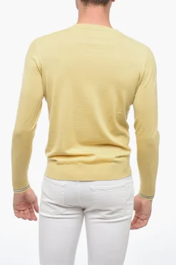 New Maglia Scollo a V in Lana Vergine Leggera Uomo Maglieria