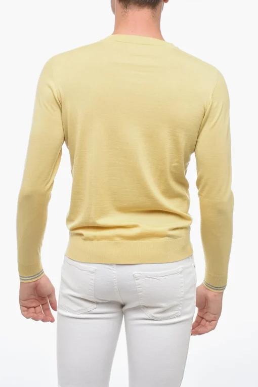 New Maglia Scollo a V in Lana Vergine Leggera Uomo Maglieria