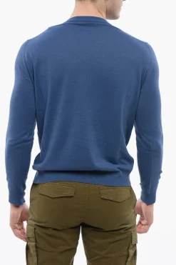 Online Maglia Scollo a V in Misto Lino Uomo Maglieria