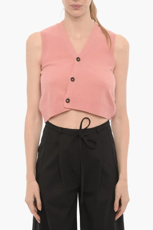 Maglia senza Maniche in Lana con Scollo a V>The Garment Hot