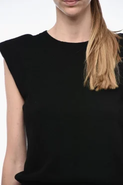 Clearance Maglia Smanicata con Spalline Imbottite Donna Maglieria