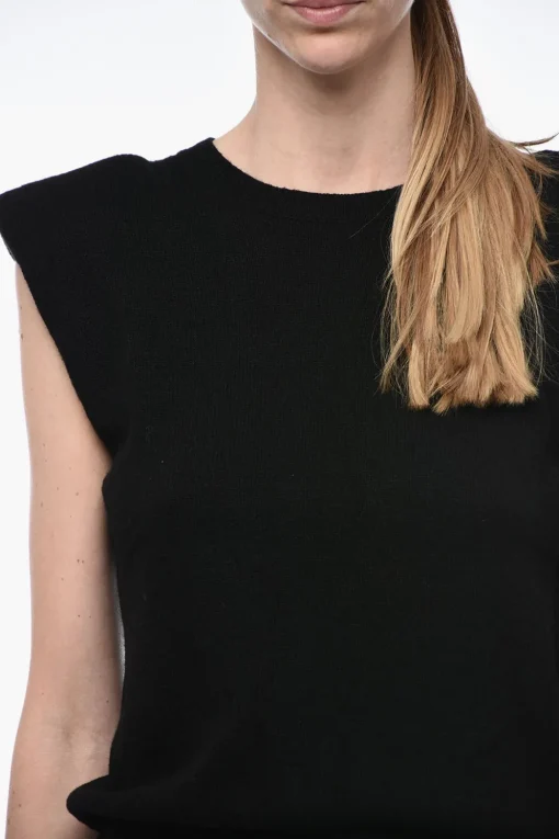 Clearance Maglia Smanicata con Spalline Imbottite Donna Maglieria