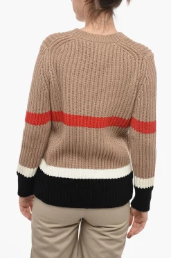Discount Maglione In Misto Cashmere Con Collo A V Donna Maglieria