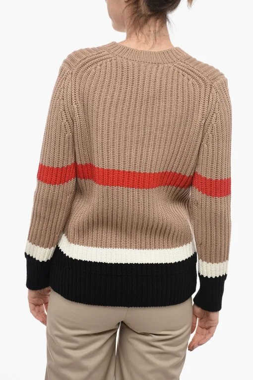 Discount Maglione In Misto Cashmere Con Collo A V Donna Maglieria