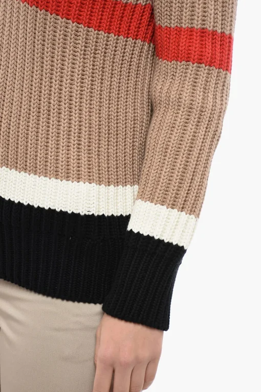 Discount Maglione In Misto Cashmere Con Collo A V Donna Maglieria