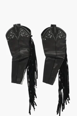 Manicotti in Pelle con Frange e Zip>Dsquared2 Outlet