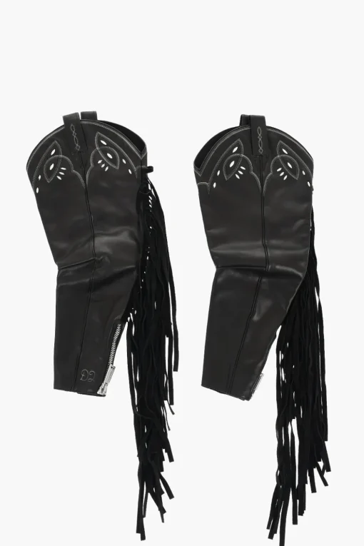 Manicotti in Pelle con Frange e Zip>Dsquared2 Outlet