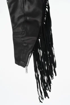 Manicotti in Pelle con Frange e Zip></noscript>Dsquared2 Outlet