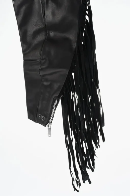 Manicotti in Pelle con Frange e Zip>Dsquared2 Outlet