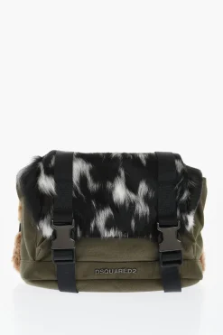 Clearance Marsupio con Dettagli in Cavallino e Pelliccia Uomo Borse A Mano