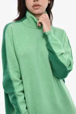 Discount Maxi Abito in Lana e Cashmere a Collo ALto Donna Vestiti