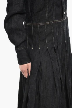 Maxi Abito Svasato in Denim Con Bottoni Logati></noscript>Dsquared2 New