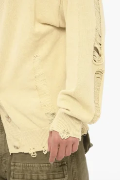 Hot Maxi Cardigan Distressed in Cotone Uomo Maglieria