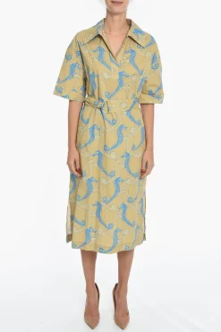 Maxi Chemisier MALENA Stampato con Cintura>Samsoe Samsoe Discount